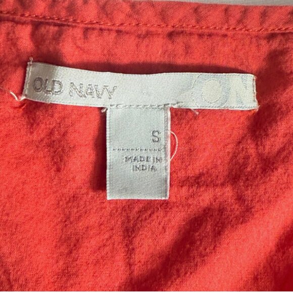 Vintage Y2K Old Navy Orange Gauze V-Neck Sleeveless Mini Sundress Women’s Small - Picture 3 of 7